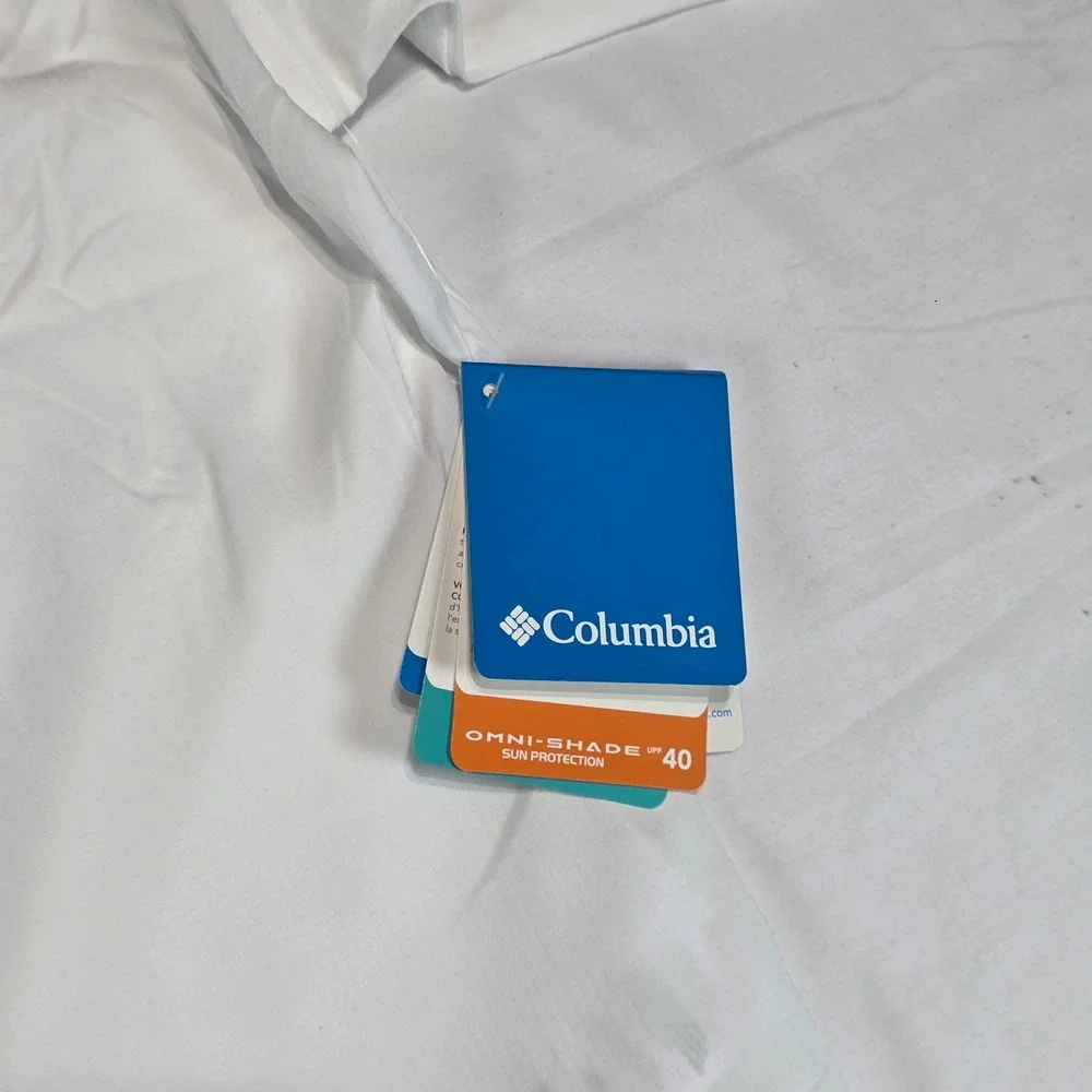 Columbia PFG Tamiami II Fishing Shirt Mens XL White Short Sleeve UPF 40 FM7266‎